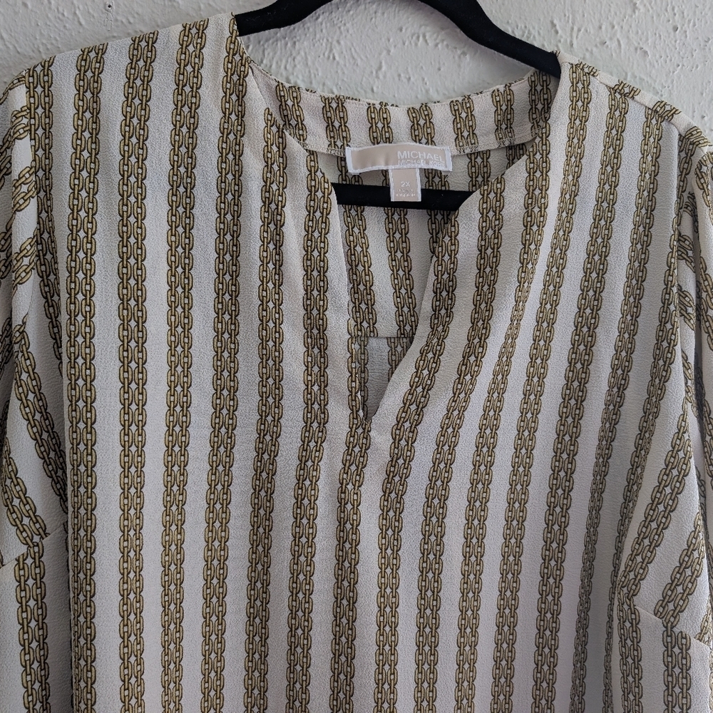 Michael Kors Gold Chain Printed Blouse - Picture 4 of 6